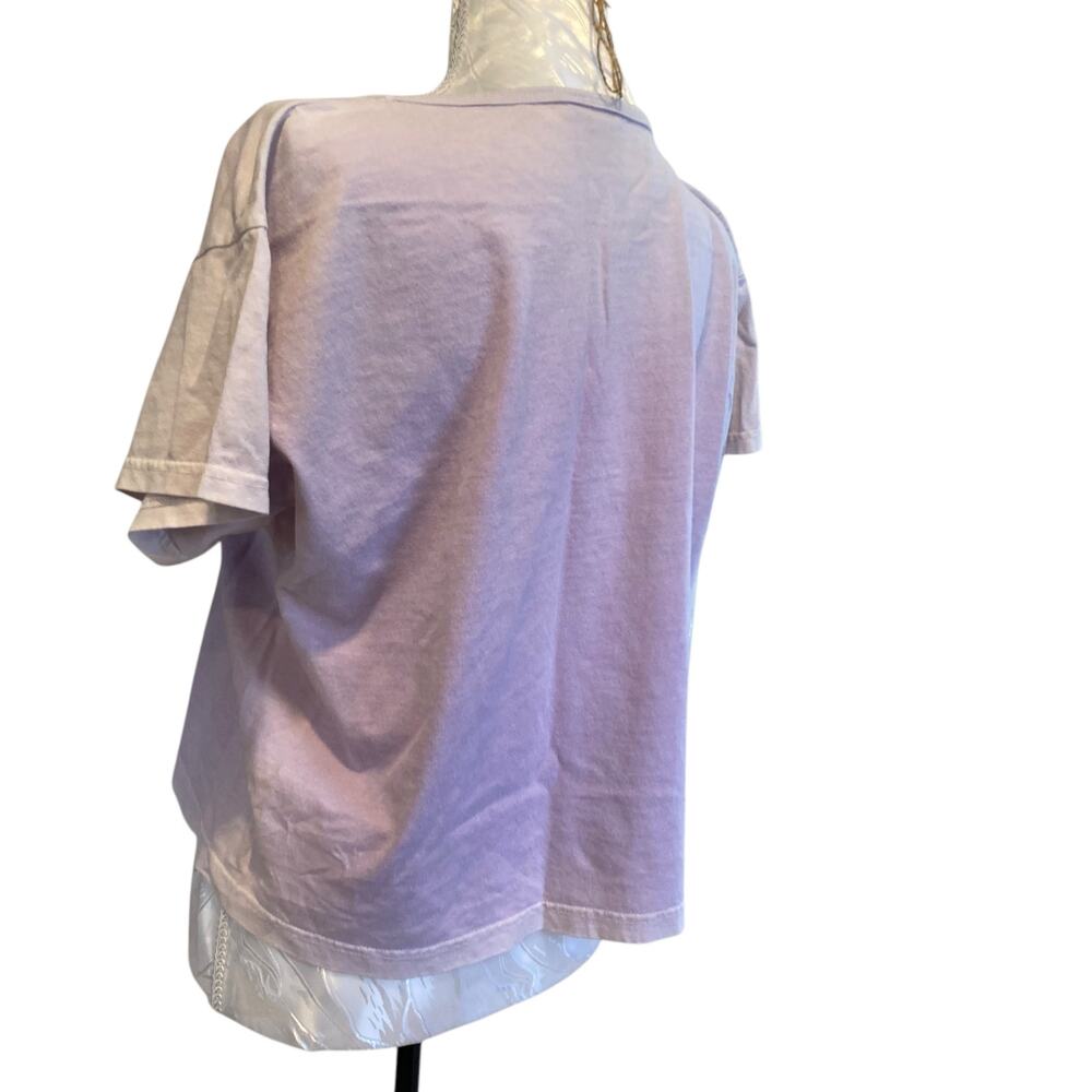 Vintage Authentic Pigment Purple Floral T Shirt Womens Sz Large Y2K Artsy Kawaii - Picture 5 of 14